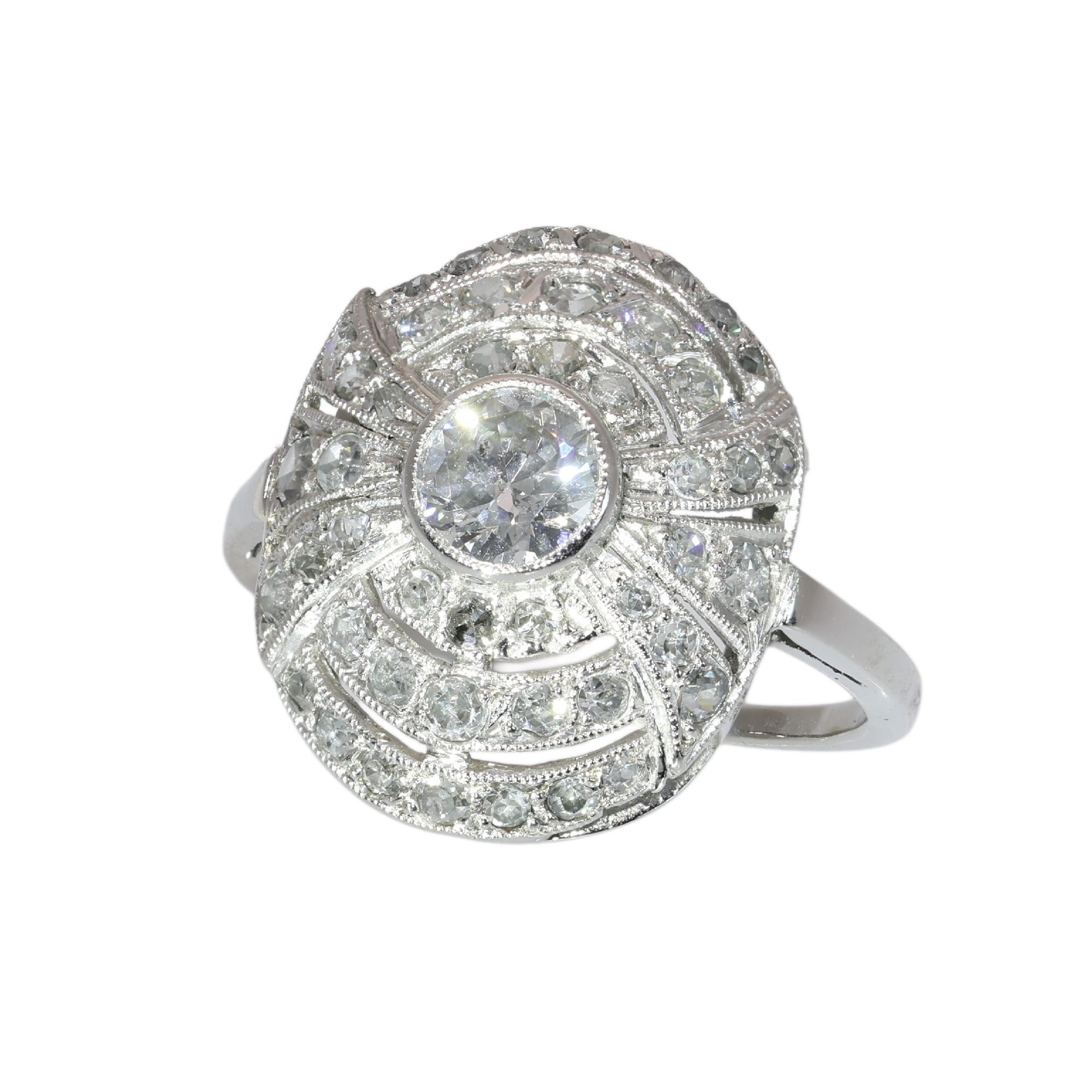 A Platinum Diamond Ring from the Art Deco Period, circa 1930